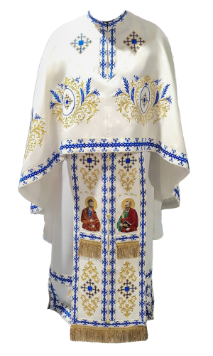 Vesmant Brodat Crucea Patriarhala - B60 crem